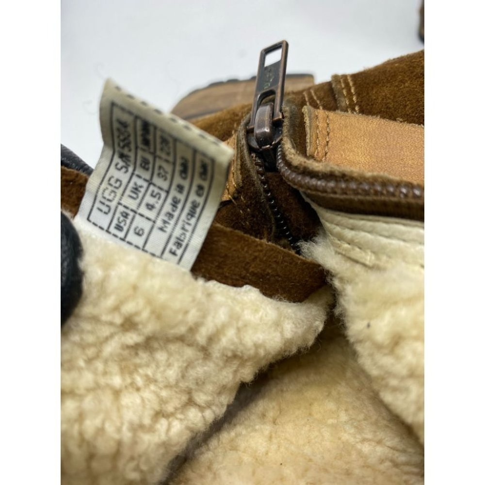 UGG Brown Leather Boots Size 6 - Picture 8 of 10